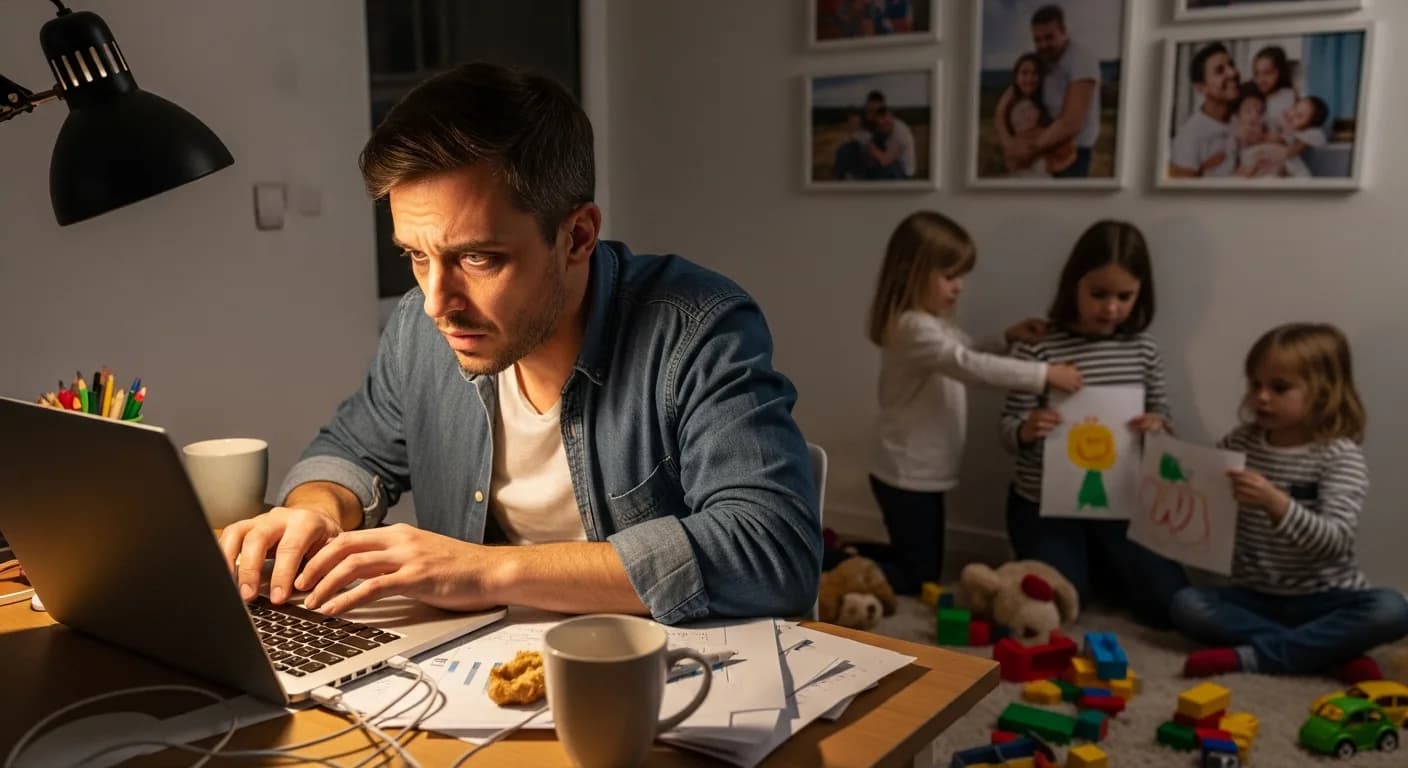 Business owner finally present at home while business runs itself