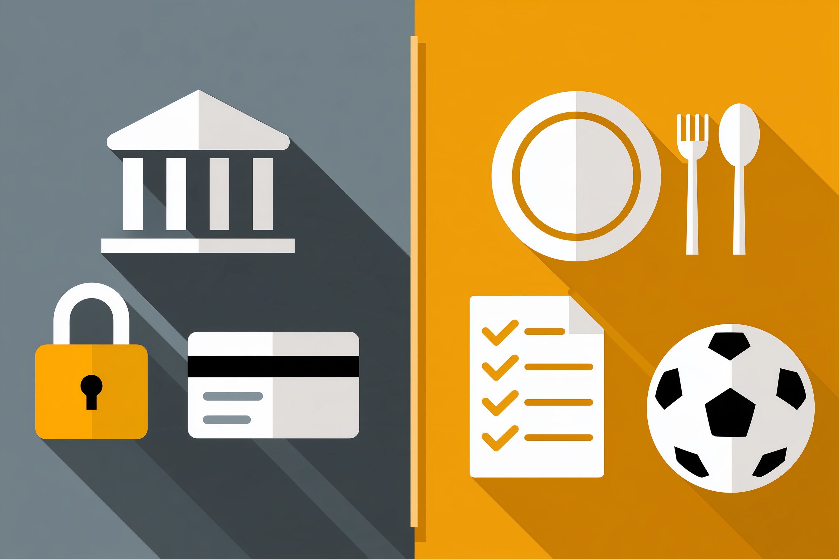 Simple make or buy chart for families, showing banking, passwords, and payments under buy, and meal plans, chore rules, and practice schedules under build your own app with AI