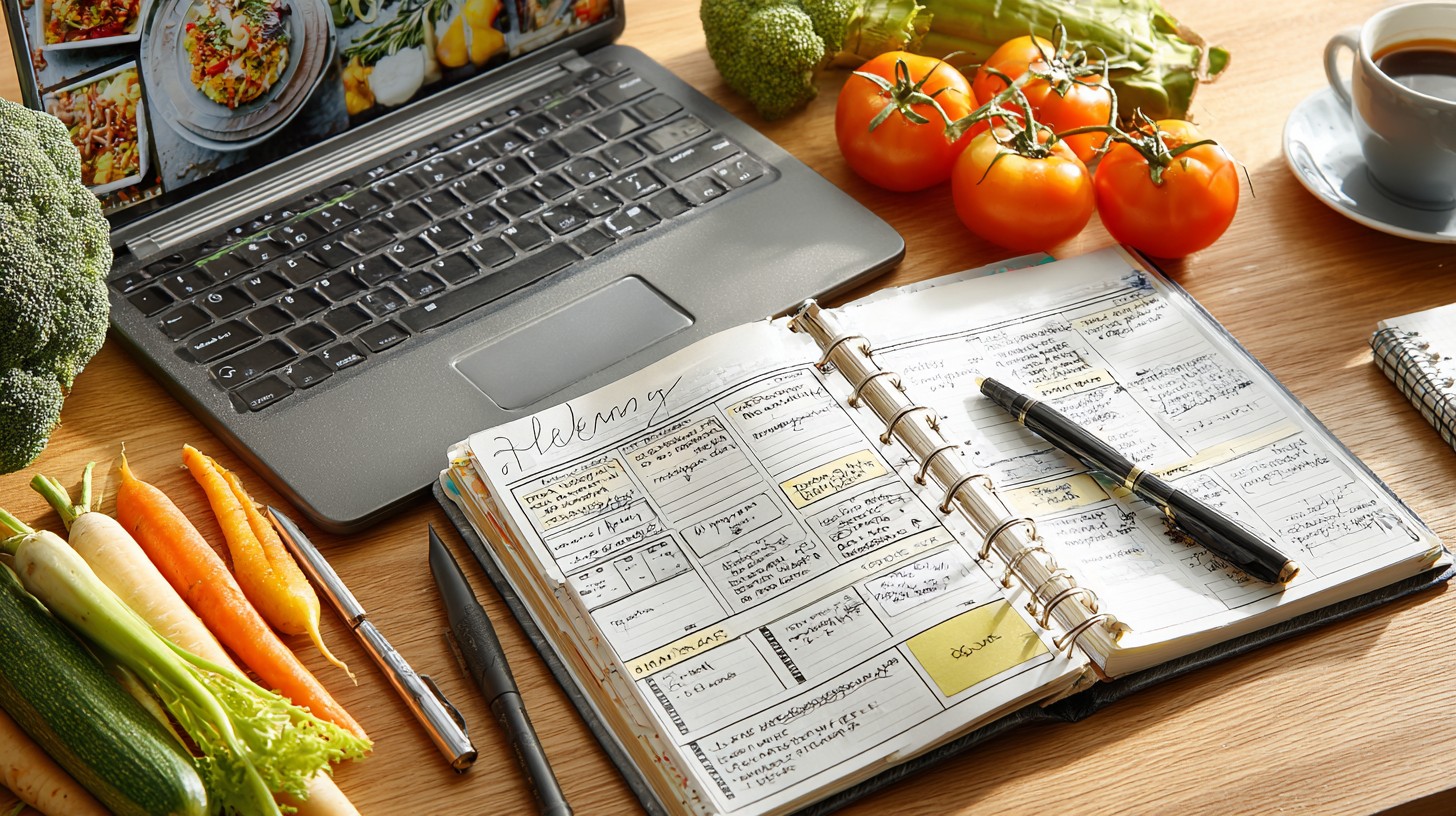Example AI-generated weekly meal plan and categorized grocery list output from a home automation prompt.